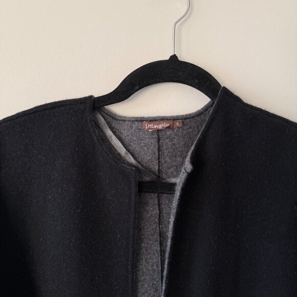 J McLaughlin Cashmere Wool Blend Open Front Cardigan in Black, Size S - Picture 4 of 6